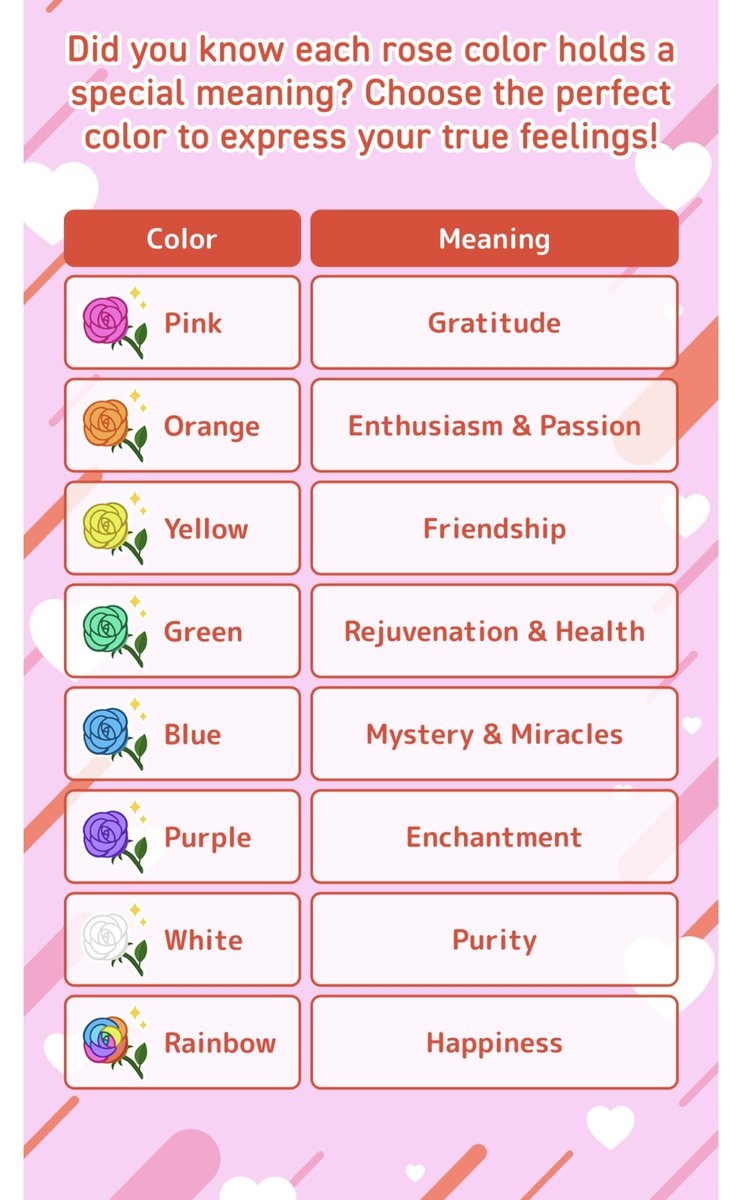 Limited “Rose Series” Gifts are available during the Valentine’s period.. which means they’ll be available during my debut! 

Which color rose(s) would you gift me? 🩷