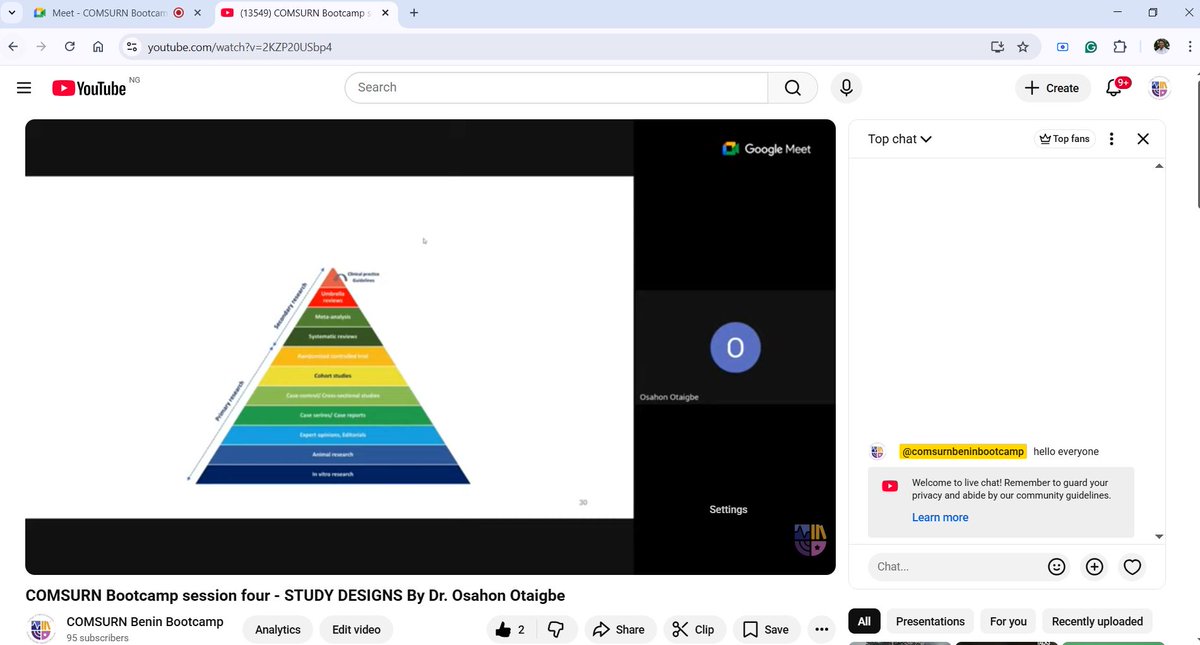 comsurn_benin's tweet photo. 🚀 Session 4 Highlights!

COMSURN Research Bootcamp at UNIBEN featured a deep dive into Study Designs led by Dr. Osahon Otaigbe, covering epidemiological methods and hierarchy of evidence. Watch the recording:

https://t.co/9SyCIWT0E4

#COMSURN #UNIBEN #MedicalResearch https://t.co/6ccNahfpIf