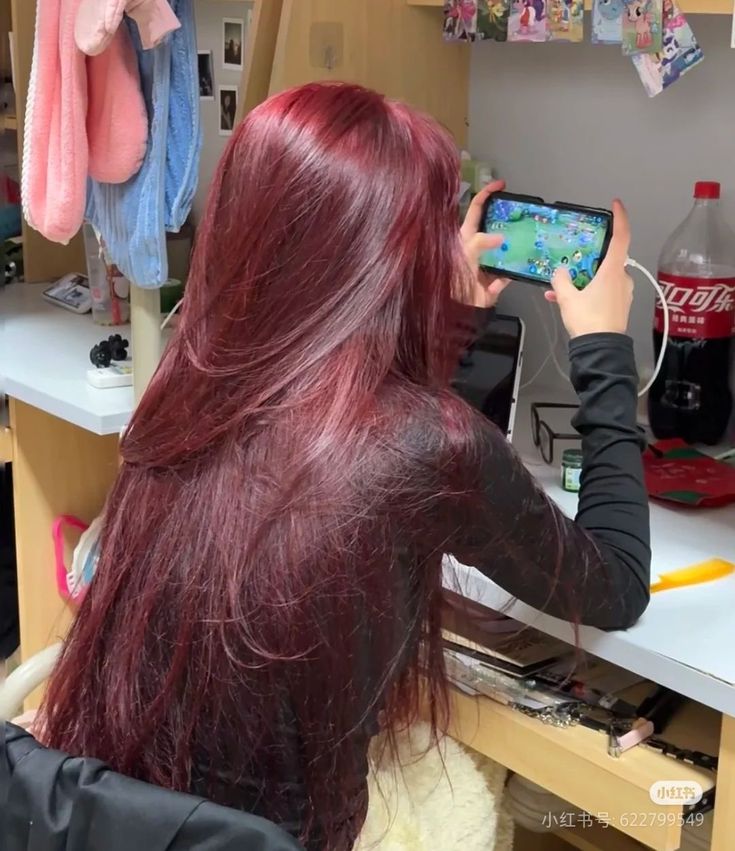 fairyprxncess's tweet image. cherry red hair 🍒