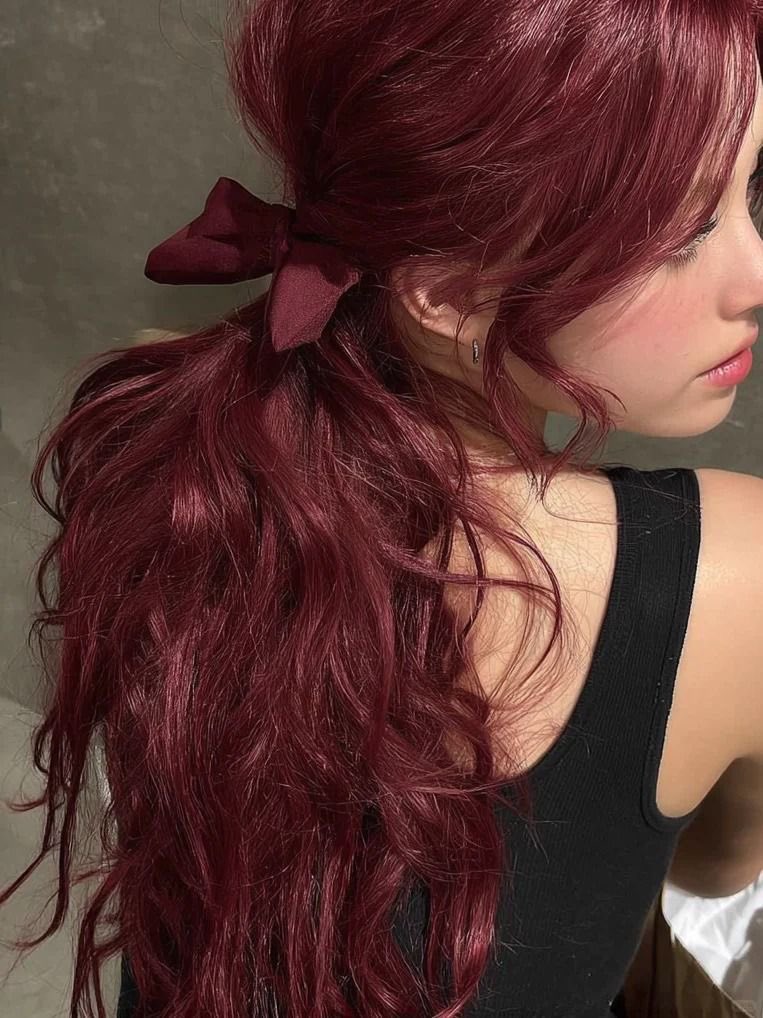 fairyprxncess's tweet image. cherry red hair 🍒