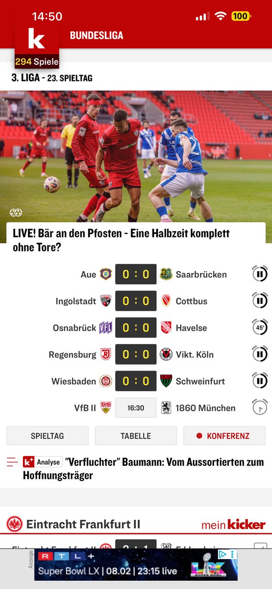 Hoffe sehr viele Leute haben sich auch diese wunderbare erste Halbzeit der Drittligakonferenz gegeben.