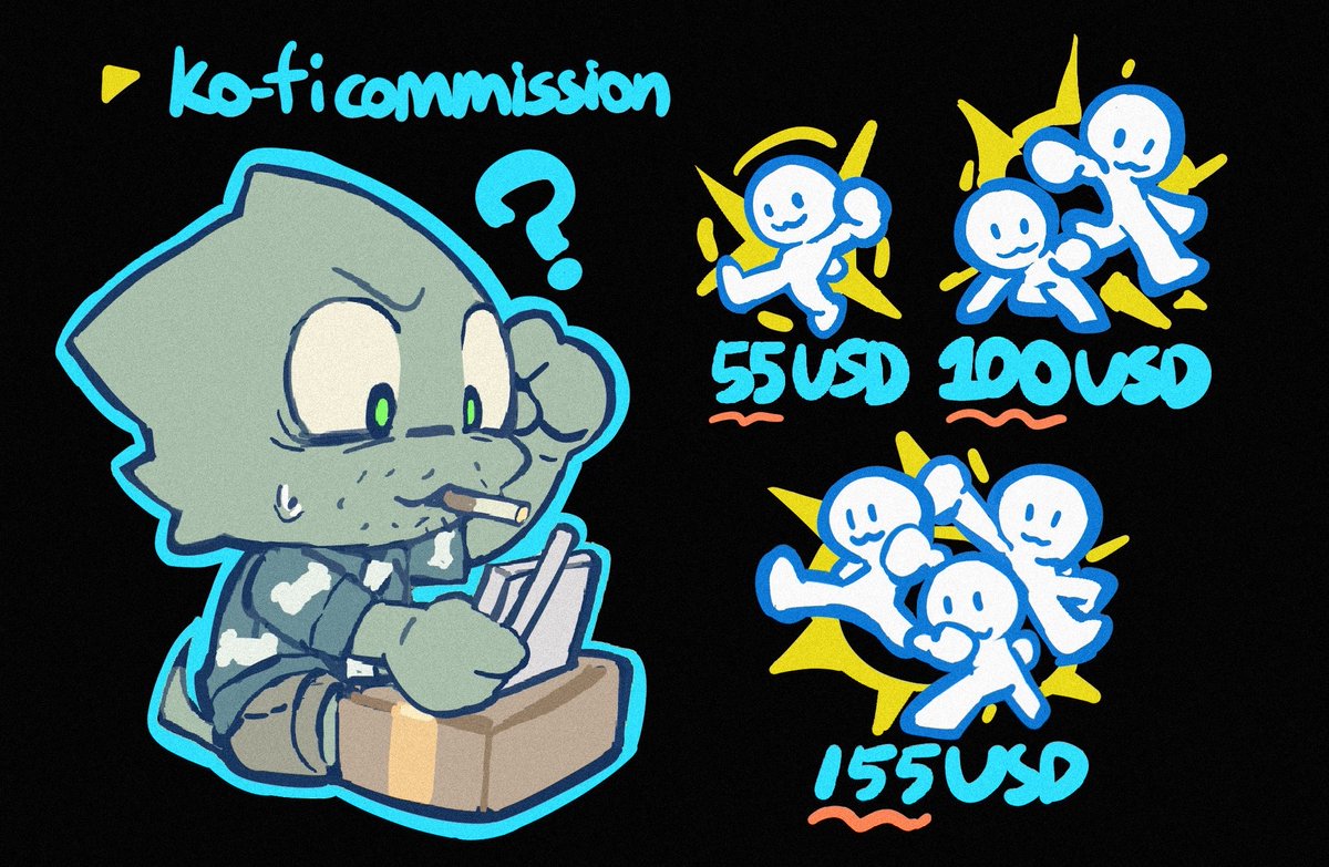 decided to open commissions for the experimental style I’ve been working on recently. They’re only available through my Ko-fi page. Thanks!
ko-fi.com/c/68fae81bbb