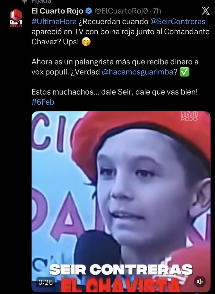 Gbastidas's tweet photo. El aparato de propaganda de la dictadura chavista ataca a @SeirContreras, e intenta desprestigiar su trabajo acompañando a las familias de los presos políticos, recordando su pasado cuando era un niño chavista.

El chiste se cuenta solo. https://t.co/NgL19CQfwh
