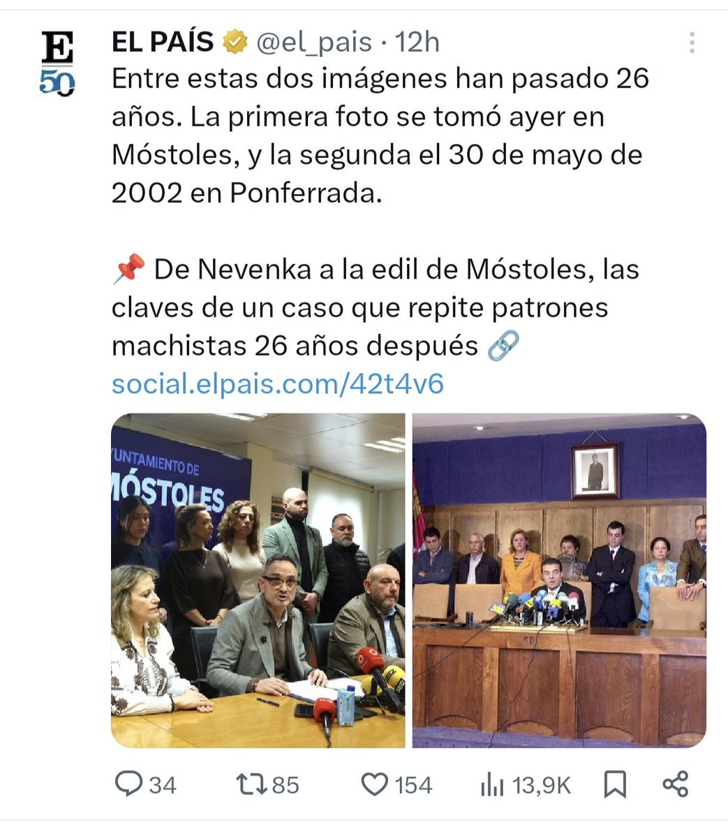 OlegarioRamon's tweet photo. Espero que no hagan manifestaciones en Móstoles a favor del presunto acosador, que no acusen a la concejala denunciante de loca, de toxicónama, de pilingui, que no tenga que irse de España, que Ana Rosa Quintana no trate de desacreditarla, etc. Han pasado 26 años. Qué tristeza!!! https://t.co/XBWSsgZaSy