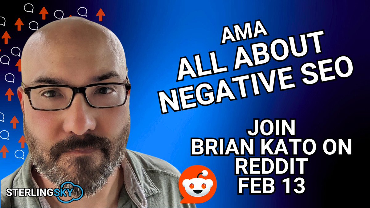 This is going to be a great AMA

<a href="/katobkato/">Brian Kato</a> is taking over r/localsearch on February 13 to talk ALL about negative SEO.  

Have a question about how it works? Wondering if you're a victim of an attack?  This is your chance to ask an expert.

Be sure to put this one on your