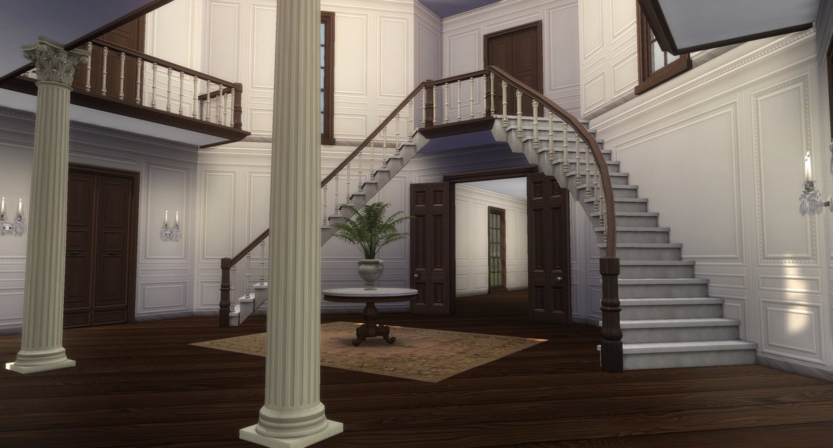 I've thrown together a quick interior build showing off the new stairs, really happy how it turned out! 😍 #thesims #thesims4 #sims4cc #showusyourbuilds