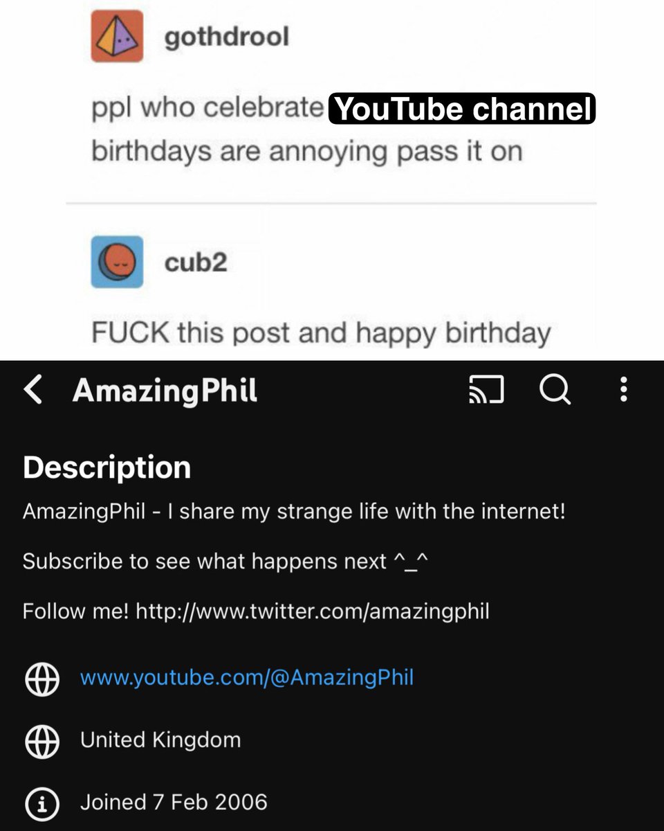 theamazingphil's tweet photo. 20 today!! i can’t believe phil created his channel when he was only 9 years old https://t.co/GYeTS3Y59b