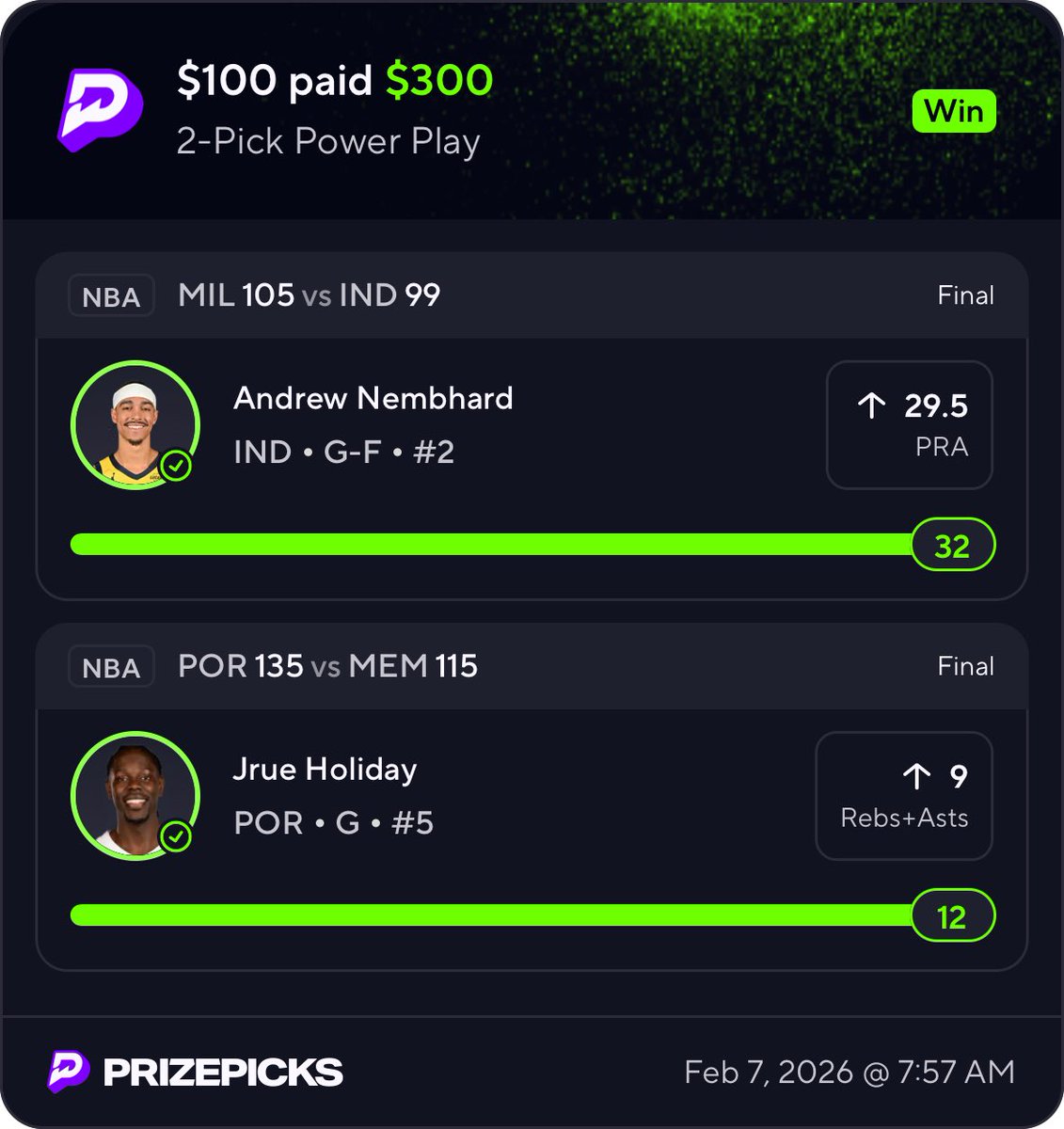 SwizzleMJ's tweet image. BANG BANG BANG! Let’s go back to back today. Slip will be out later 💕🍒⚡️

Locked in and clocked in 💕

#Locks #Draftkings #PrizePicks #Gambling𝕏 #GamblingCommunity #Parlay #PrizePicks #Gambling𝕏 #prizepickslocks #Sports #PrizePicksNBA #money