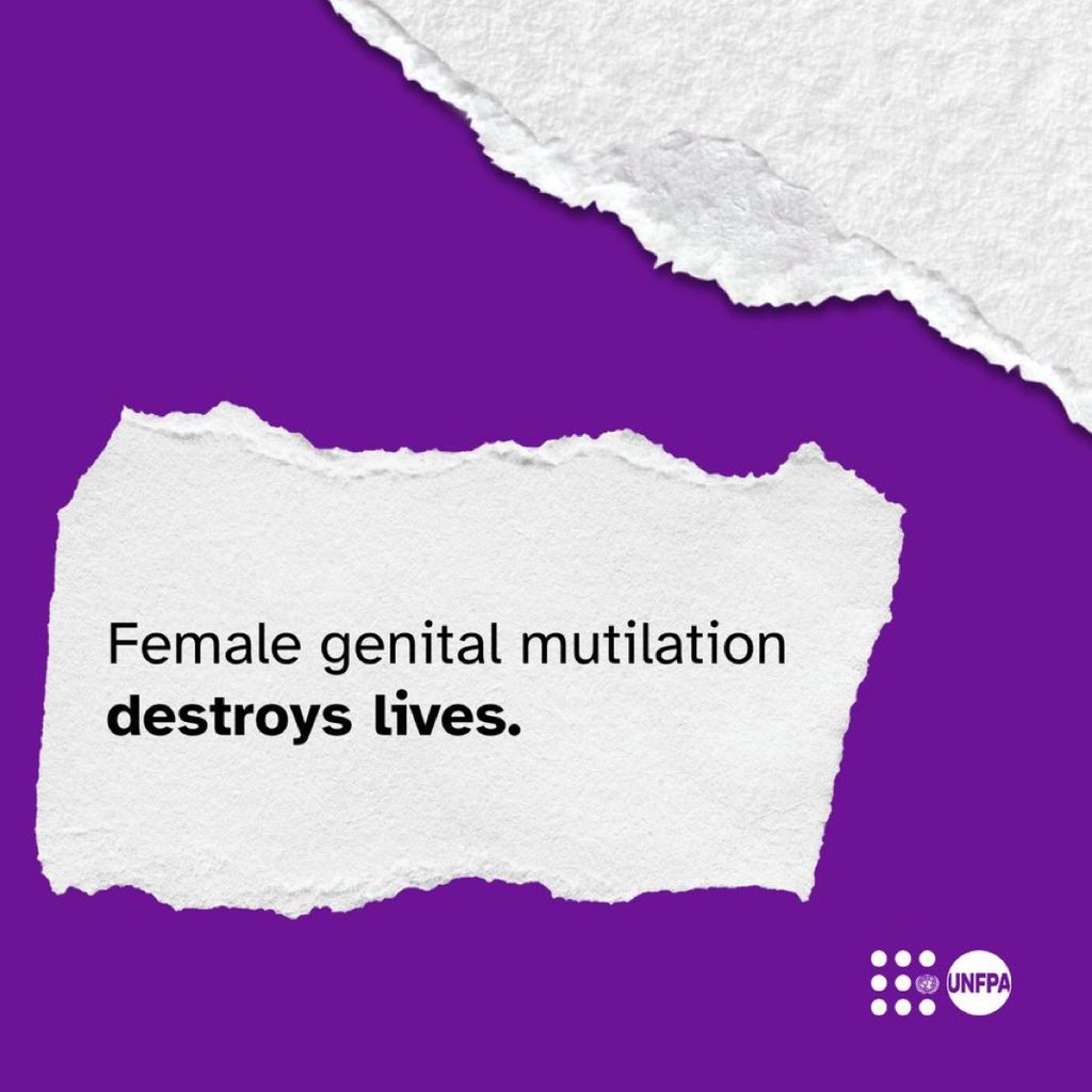 UNFPA_Namibia's tweet image. 🚨 Female genital mutilation (FGM) affects millions of girls and women worldwide.

It leaves lasting physical and emotional scars and destroys lives.

There is no justification for harm that lasts a lifetime.

Join @UNFPA to #EndFGM: unf.pa/fgm26