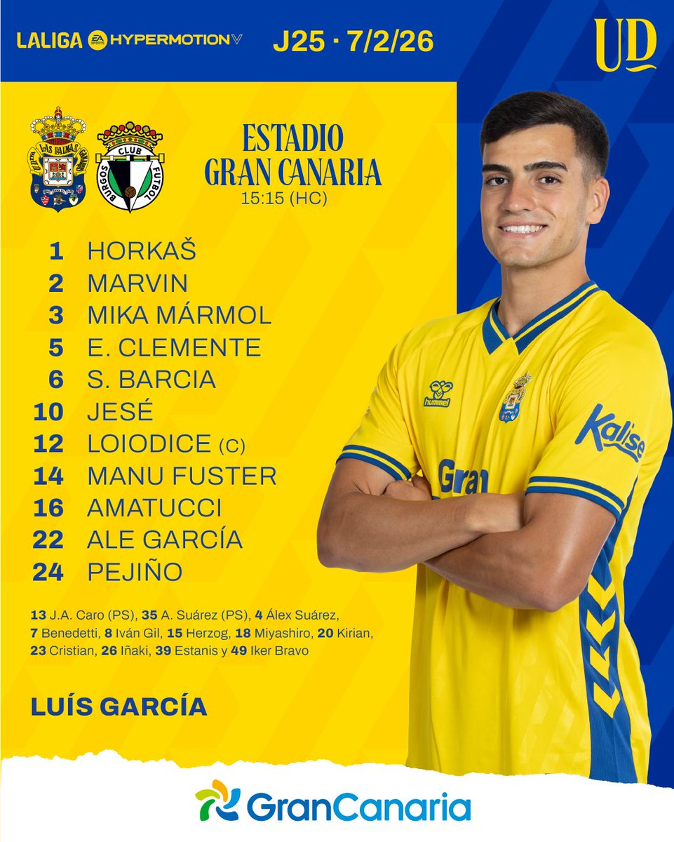 🔛 ¡Aquí está nuestro XI inicial para #LasPalmasBurgosCF, #VamosUD! ⚔️

#LaUniónHaceLasPalmas #SeremosMásUnión