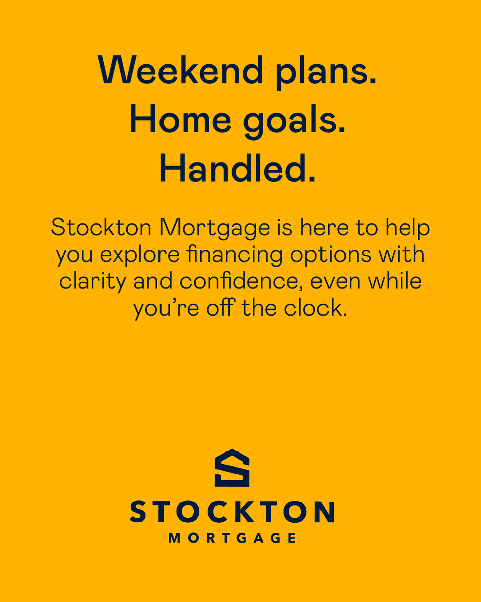 Weekend plans might include coffee, scrolling, and a little home dreaming. When you’re ready to talk through the details, you’ll have a team ready to support you along the way.

Stockton Mortgage NMLS: 8259 | Equal Housing Lender | nmlsconsumeraccess.org