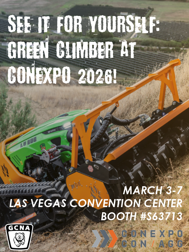 GreenClimberNA's tweet photo. SEE IT FOR YOURSELF: GREEN CLIMBER IS COMING TO CONEXPO! LEARN HOW YOU CAN RECLAIM THE RIGHT OF WAY WITH GREEN CLIMBER. #GreenClimber #GCNA #Conexpo #Conexpo2026 #EquipmentDemo #PublicWorks https://t.co/jPoVma9R55