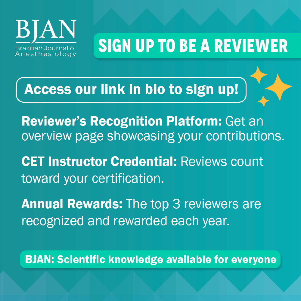 BJAN - Brazilian Journal of Anesthesiology tweet media