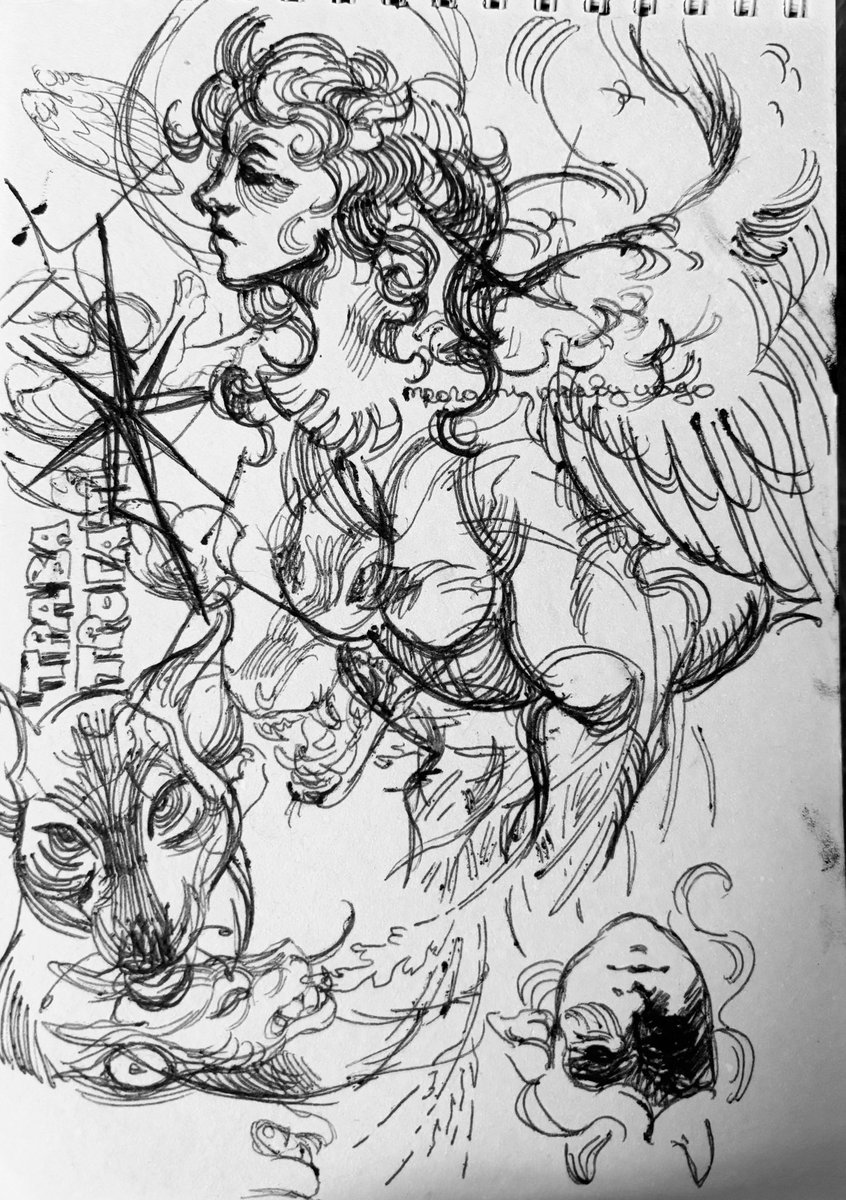 ferafel_'s tweet photo. my personal cure for negative art related thoughts are the cheapest pen and paper possible + brain off https://t.co/adnd8dX6oE