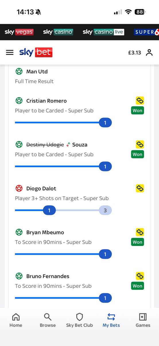 50p, returns £450. Stick Dalot up front pls Carrick. What was I thinking