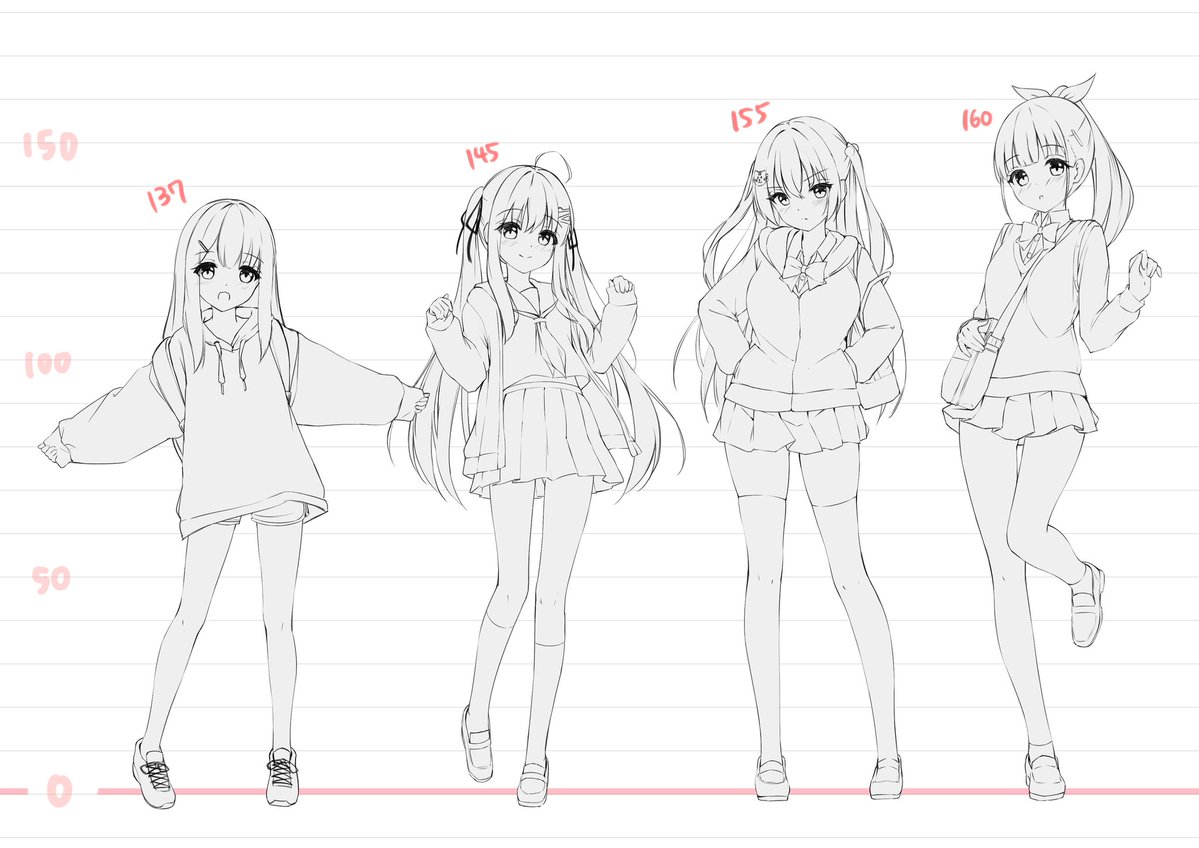 うちの娘たちの立ち絵の下描き
立ち絵描くの楽し〜 