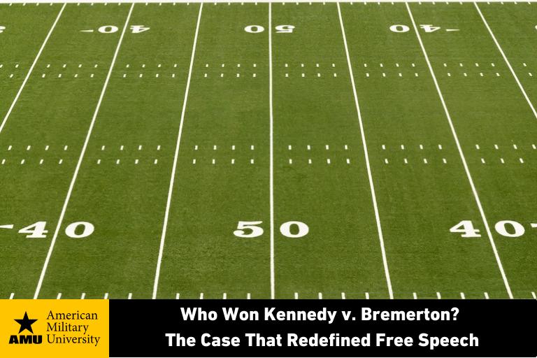 Jmiller387's tweet photo. The Supreme Court's ruling in Kennedy v. Bremerton reignited debates over the balance between religious expression and public employment. 
Learn about the case that redefined #FreeSpeech from AMU's Dr. Ilan Fuchs. ⚖️📜

https://t.co/dPlRneoVyh https://t.co/HA4nWglSx9