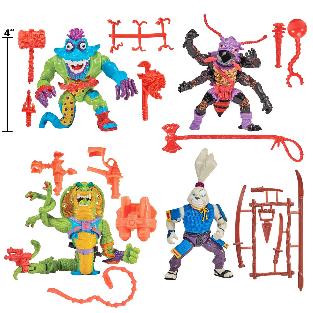 Playmates Teenage Mutant Ninja Turtles Classic Mutants 4-Pack