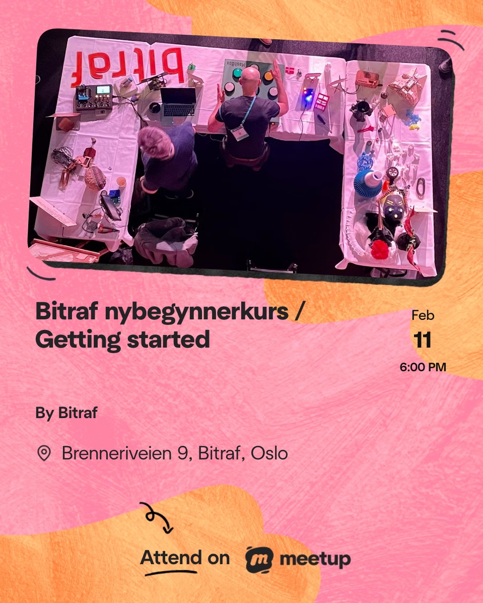 Nytt nybegynnerkurs ligger ute på Meetup! meetup.com/bitraf/events/…