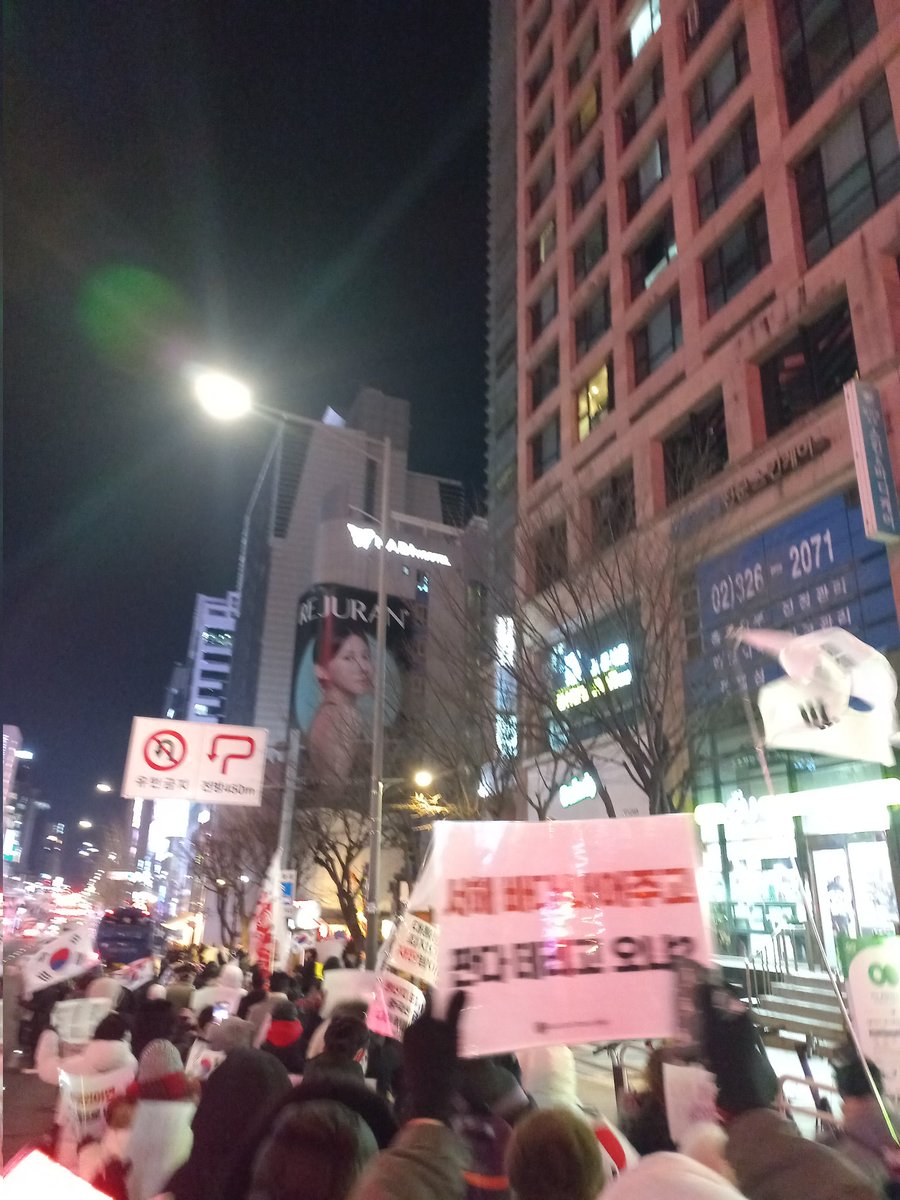Today, I attend a rally at sinNonhyeon Station(신논현역) and march to demand President Yoon Seok-yeol's innocence. In the evening, I march and protested at Hongik University Station, proclaiming President Yoon's innocence and chanting that the people’s sovereignty is at stake due