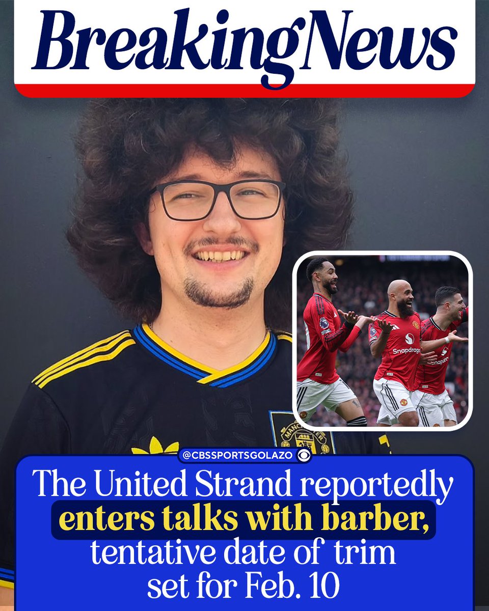 CBSSportsGolazo's tweet photo. Frank Ilett, A.K.A. @TheUnitedStrand, has reportedly booked an appointment for Tuesday, Feb. 10 for his first haircut in over a year, according to our sources 👀

Man Utd play West Ham on that date. A win for The Red Devils would mean the club achieve five wins in a row for the first time since Feb. 2024⌛️