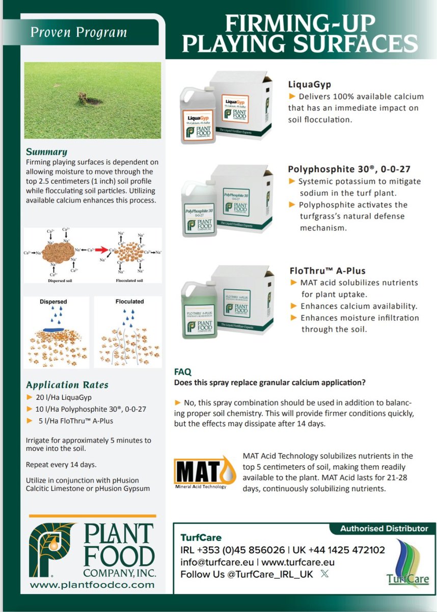 TurfCareJim's tweet photo. Excellent Tank Mix to Firm Up Surfaces, Move Moisture, help with Soil Chemistry and Disease Management #TurfCare3PA Sustainable Plant Health https://t.co/DWwXiLr7Kj