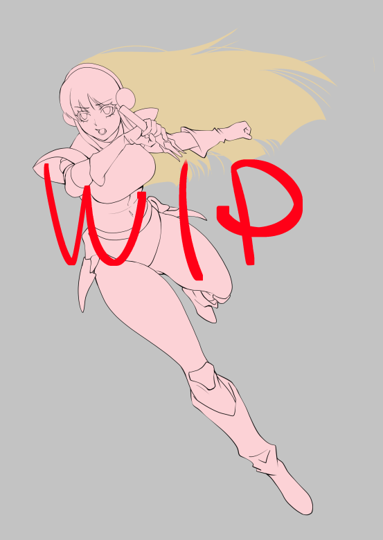 とりあえず線画+＠が終わったんで塗り進めまする。