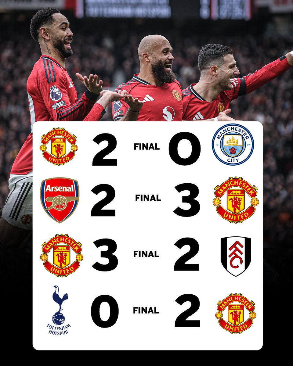 ESPNFC's tweet image. MANCHESTER UNITED GET THEIR FOURTH STRAIGHT WIN! 🔥

The Red Devils have beaten three of the Big Six since Michael Carrick took charge 😳