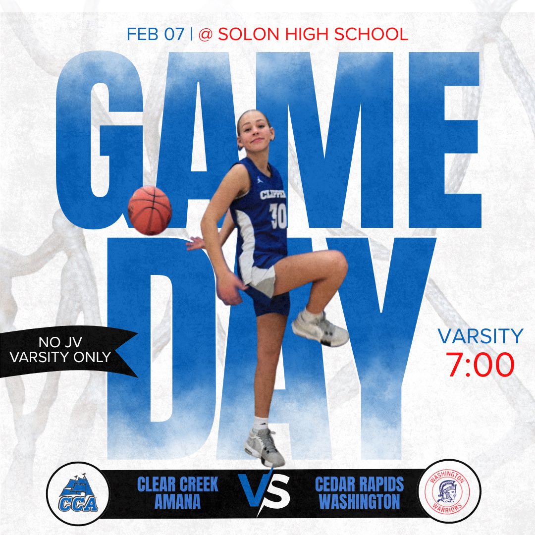 GAME DAY: 4A #1 CCA vs 5A #5 CR Wash 
🚨Location: Solon High School 🚨 7:00