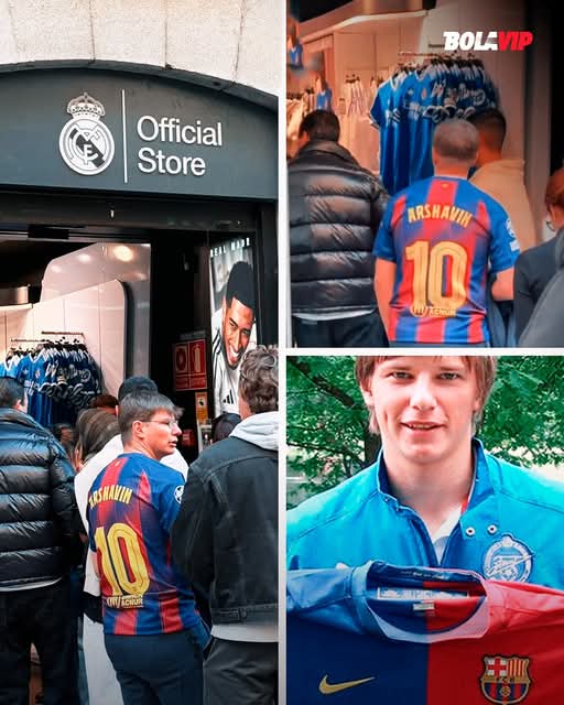 Anti-Madridista level: walking into the Madrid store wearing a Barça jersey 😳

Andrei Arshavin was spotted trying to enter Real Madrid’s official store wearing a Barcelona jersey with his name and the number 10 on the back.

Pretty normal considering the former Zenit and Arsenal