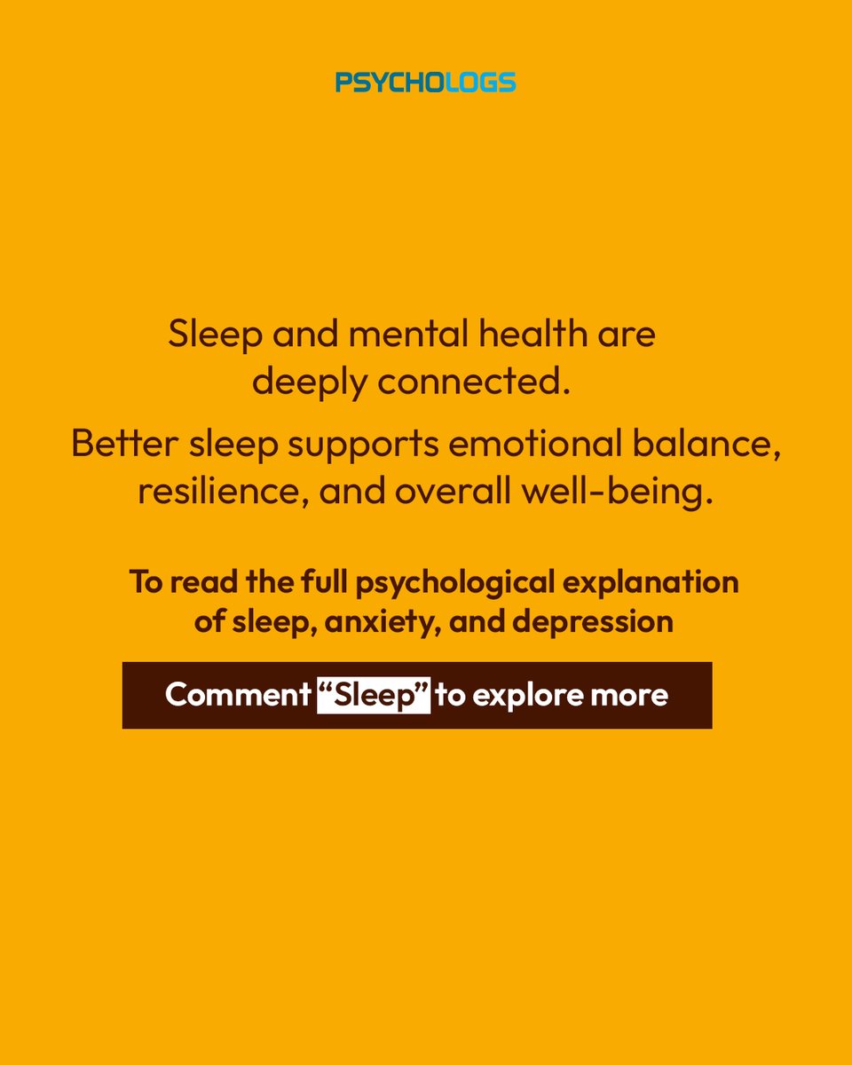 Sleep is not a luxury; it is a psychological necessity.
From emotional regulation to depression, sleep plays a powerful role in shaping mental health.

psychologs.com/how-sleep-shap…

#SleepAndMentalHealth #PsychologyStudents #MentalHealthAwareness #SleepScience  #Psychology