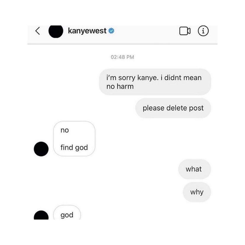 Meanwhile ye on instagram