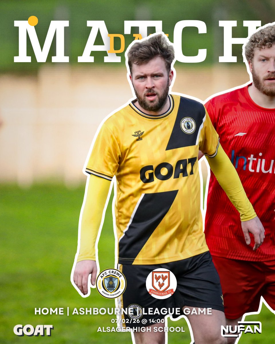 We’re back in league action, hosting @ashbournefc in a big Saturday fixture.

🆚 Ashbourne
📍 Alsager High School
⏰ 2:00pm kick-off