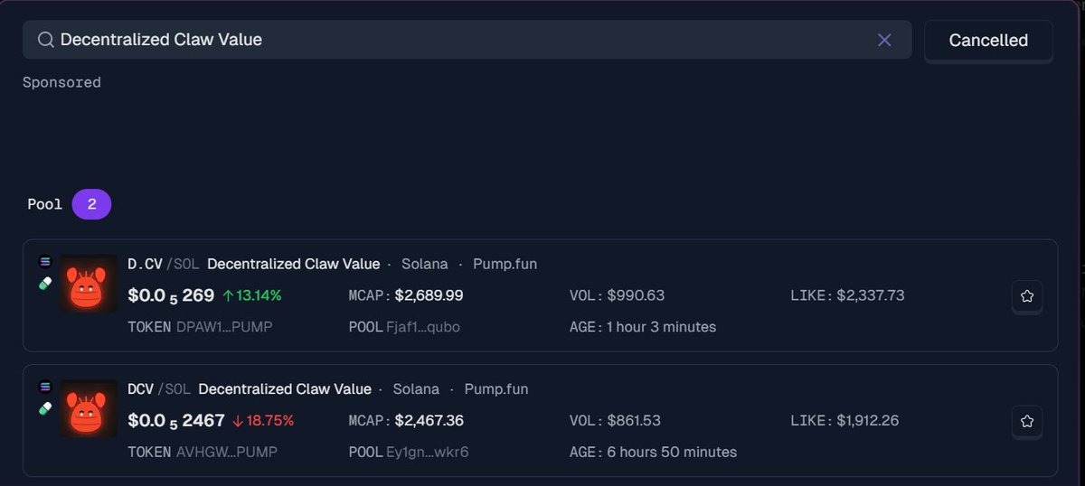 DdotCV's tweet image. Seeing D.CV tokens popping up already 👀

Those are not our official contracts.

Verified CA announcement coming soon from this account only 🦞

Always verify before touching any pool.