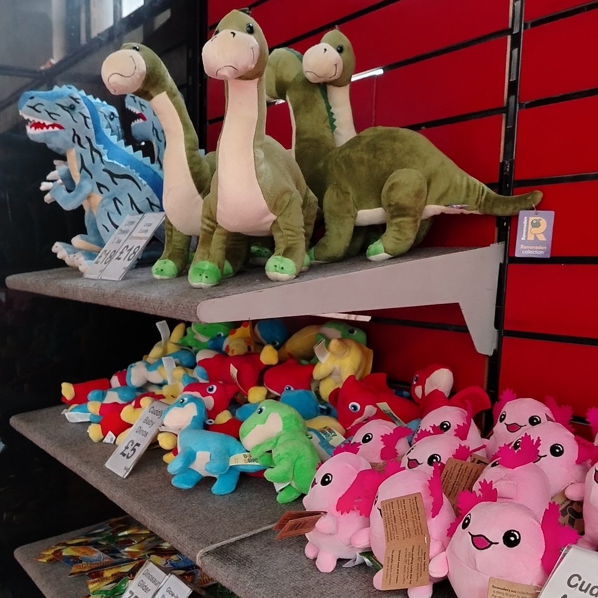 Cuddly dinosaur (or axolotl!) - new stock in for this weekend.

Our dinosaur museum on Humber Street in <a href="/FruitMarketHull/">Fruit Market</a> is open every Saturday and Sunday.