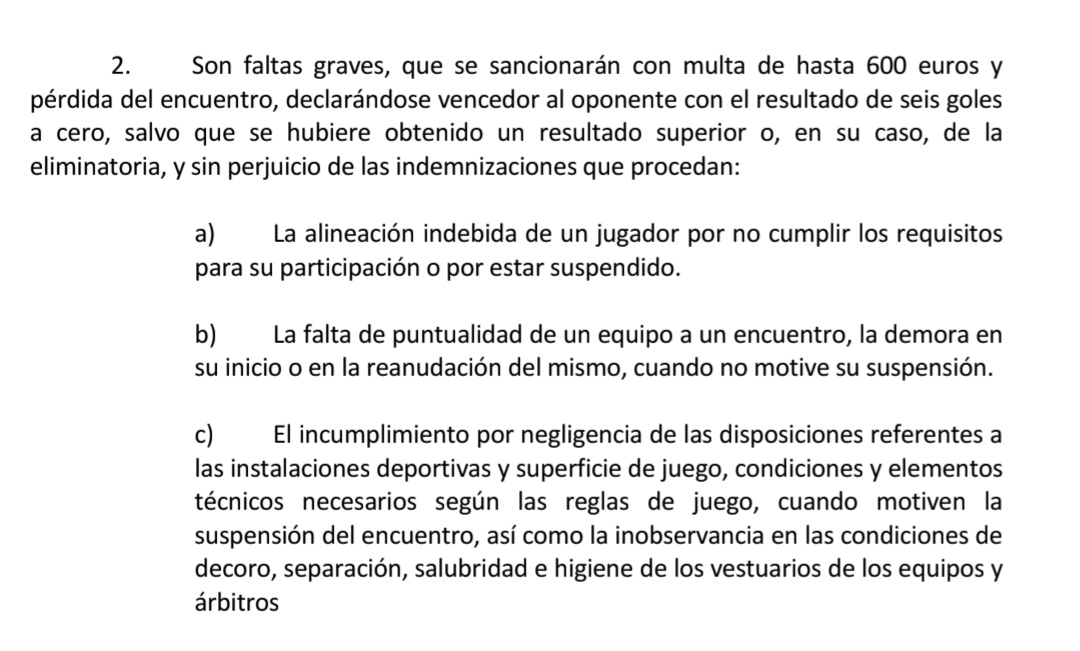 Artículo 139.C Reglamento RFEF:
