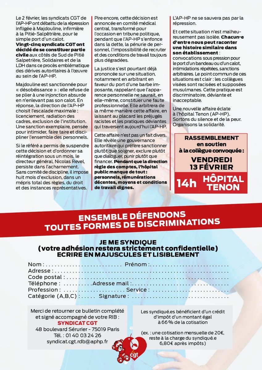 RDBCGT's tweet photo. Vendredi 13 février, à l’hôpital APHP TENON paris 20, on se rassemble en solidarité avec notre collègue ✊✊🏿✊🏽✊🏼 https://t.co/3zW5LzqEvt