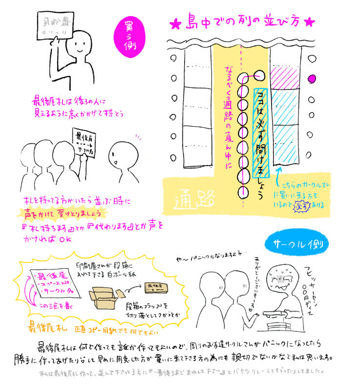 lits_p's tweet image. ガチの老婆心なんですけど、こないだのイベントで最後尾札スルーして何人か並ばれてる…みたいな光景みたのでよかったらお買い物民、みてください