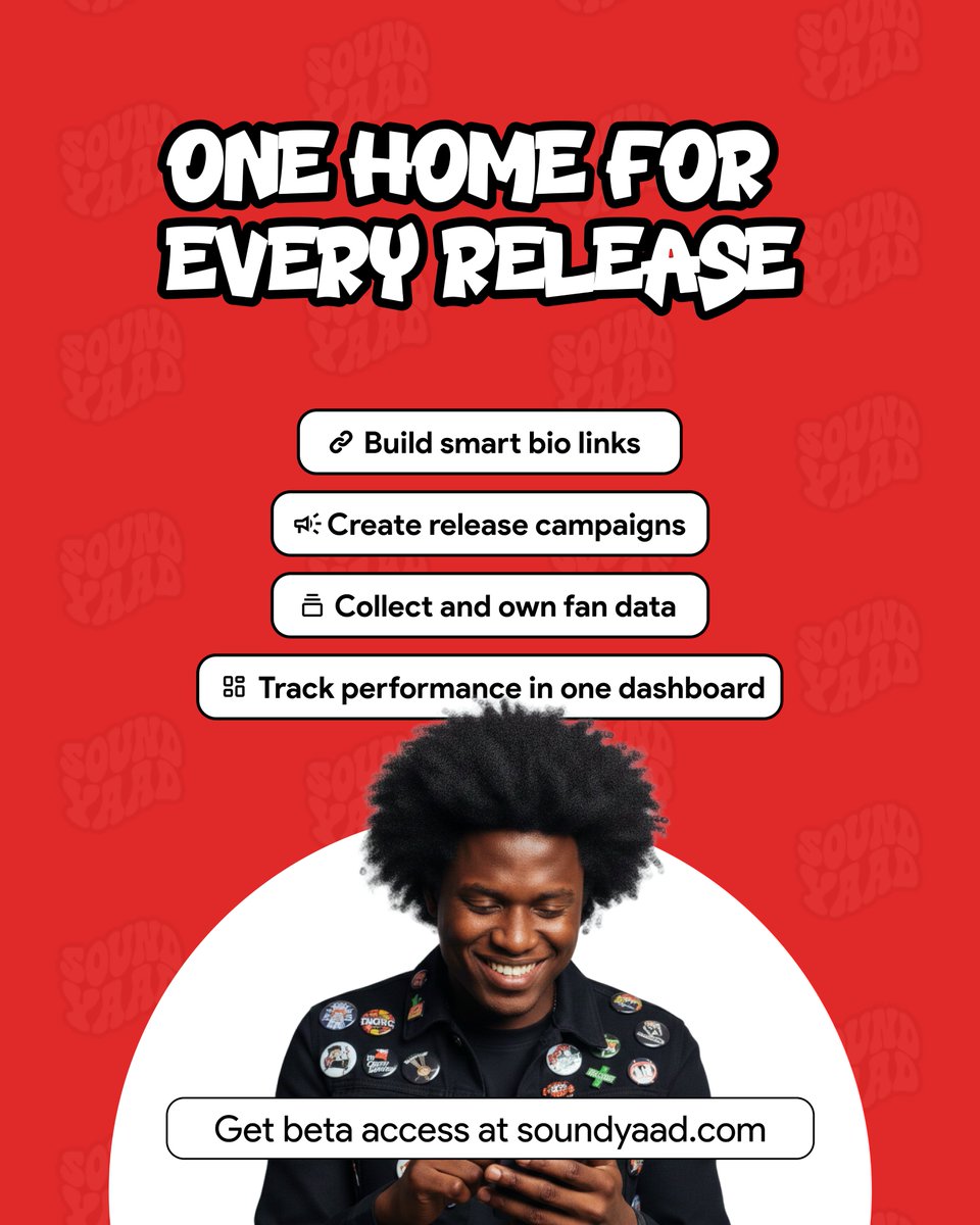 soundyaad's tweet photo. Soundyaad Beta is now open for African independent artists. 👉 Join early access: https://t.co/KNGqO4pvVQ https://t.co/LGglBwGPln