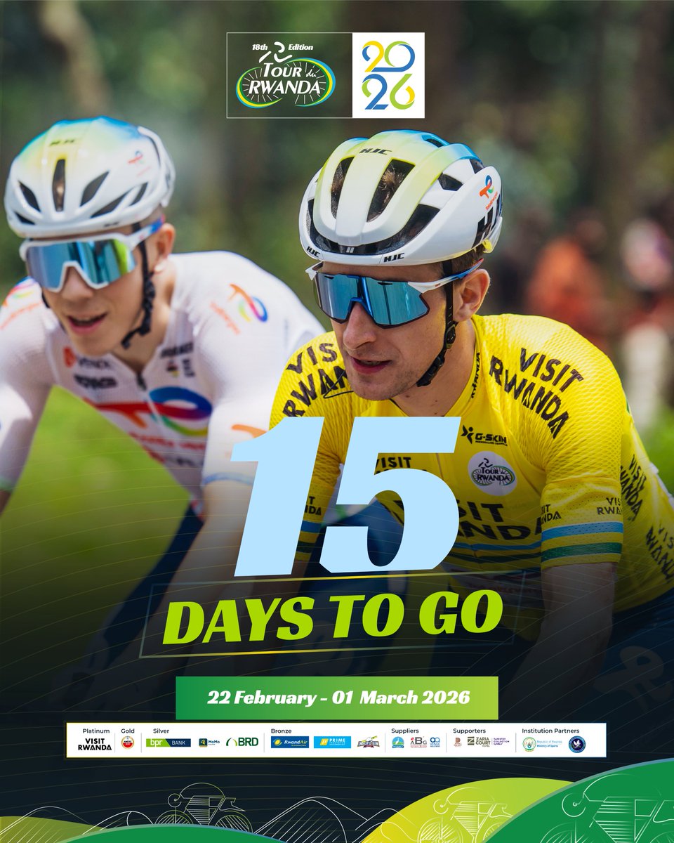 Only 15 days left! The thrill, the fans, and the race we love are almost here. Don’t miss it. 

#TdRwanda2026