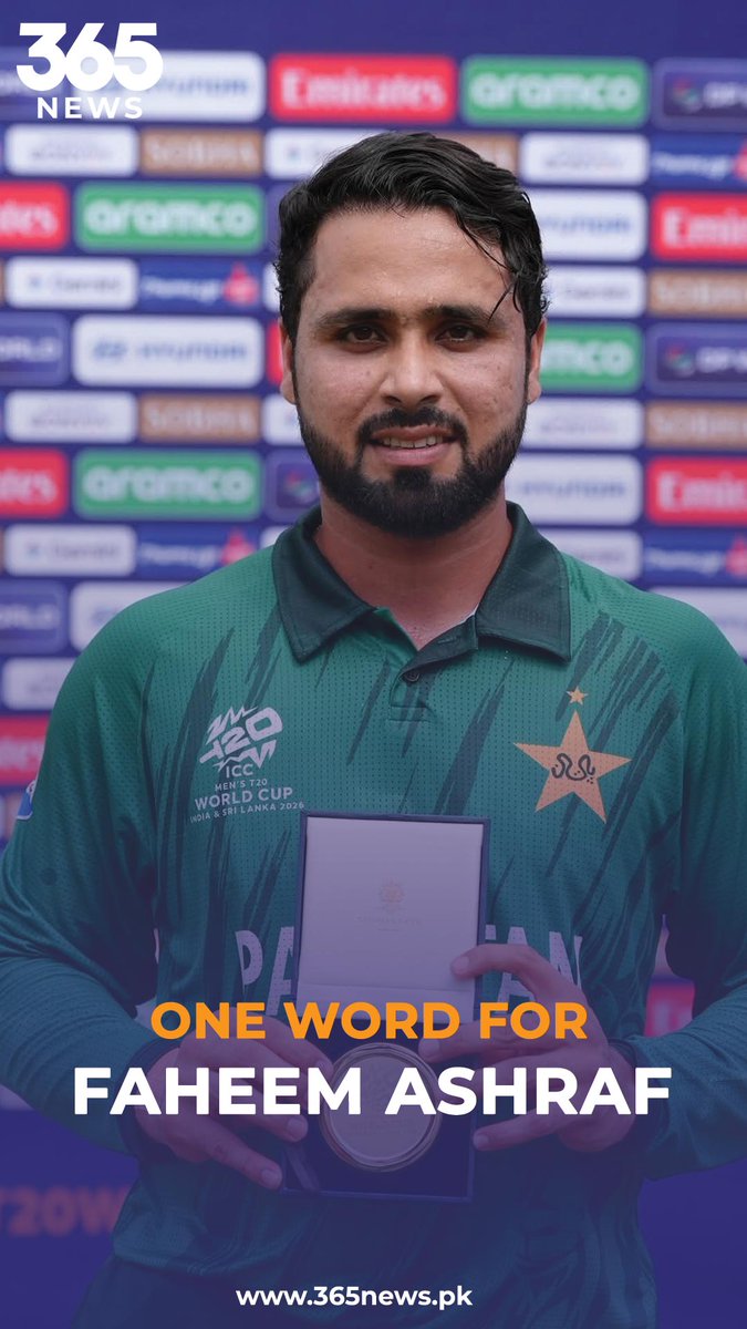 365dotNews's tweet image. One Word For Faheem Ashraf
#365News #365NewsPK #FahimAshraf #MatchWinner #allrounder #pakistancricket
