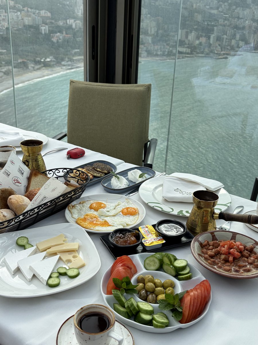 Nothing tastes like home… Lebanese breakfast by the sea in Jounieh hits different. Coffee, manoushe, fresh breeze, and memories in every bite. #Lebanon #Jounieh #Sabaho #livelovelebanon
