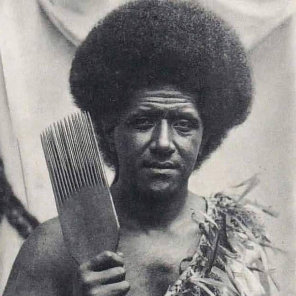 BlkHistStudies's tweet photo. A whole new world of knowledge awaits us! Black History is so vast and complex, it's amazing to think about how much there is to learn. ❤️💚🖤
📸 A man from Fiji showcasing his Afro and his Afro comb. #globalafricanprescence #originofhumanity https://t.co/97FtRxEfq8