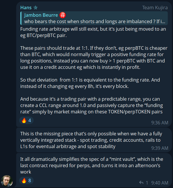 Perps v2 on Rujira won’t just be a copy of what’s already out there.

It’s a completely new design that rethinks funding rates, is fully integrated with our other products, and runs on a robust price feed powered by Enshrined Oracles.

<a href="/codehans1/">codehans</a> is cooking🧑‍🍳