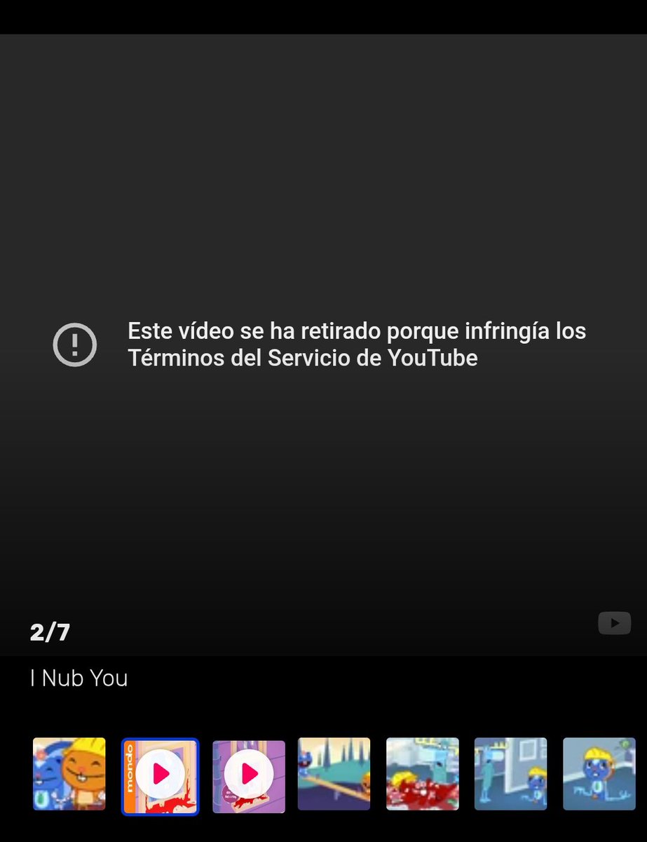 Youtube eliminó ayer el episodio "I nub you" de HTF, por inclumpir las normas de YT (estamos apenas en febrero y el episodio es de San Valentín :V)
