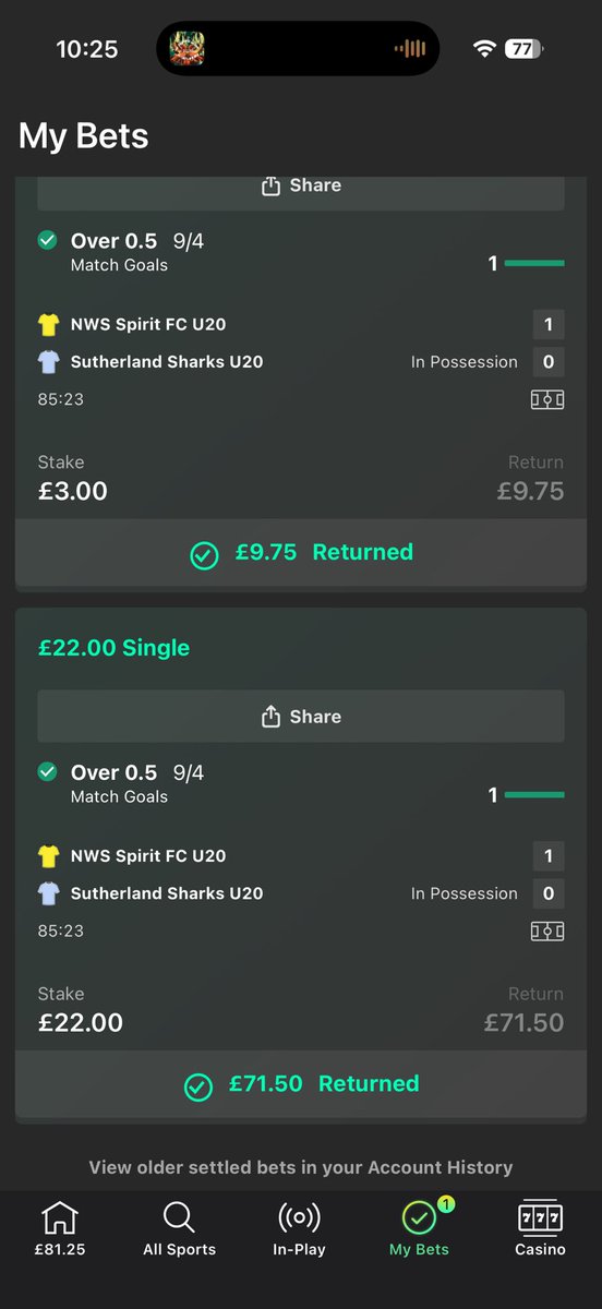 adamwenn100's tweet photo. @Footy_Tipsters Got on late! https://t.co/f604pMQnhw