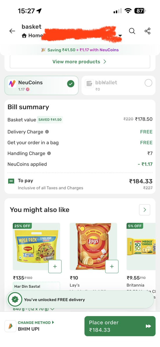 Ninjaderusso's tweet photo. @bigbasket_com what is this? Free 140 cash scam, as i am not able to use it! Is it a marketing gimmick? This doesnt make sense to me https://t.co/pt51pz5ABD