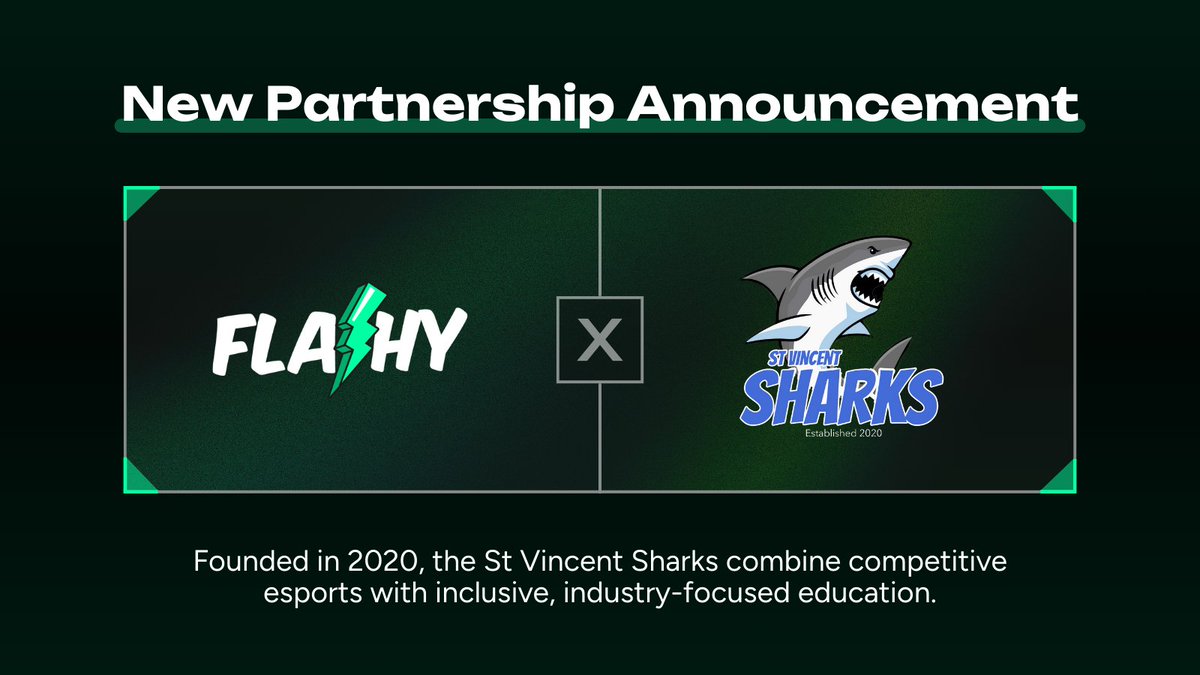 FlashySocialHQ's tweet photo. 🚨We are proud to announce @StVSharks as a new Brand Partner with Flashy Social🎉

Based at their high-spec arena, The Shark Tank, the team competes nationally in the British Esports Student Championships across titles including VALORANT, Rocket League, and Overwatch 2.

Alongside competition, the Sharks take an industry-led approach, partnering with brands such as Dell Technologies, HyperX, and GT Omega to give students hands-on experience in design, social media, and event production alongside their BTEC studies.

#FlashySocial #StVincentSharks #Partner