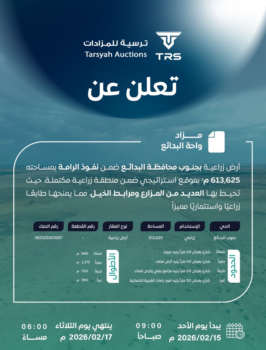 شركة ترسية للمزادات tweet media