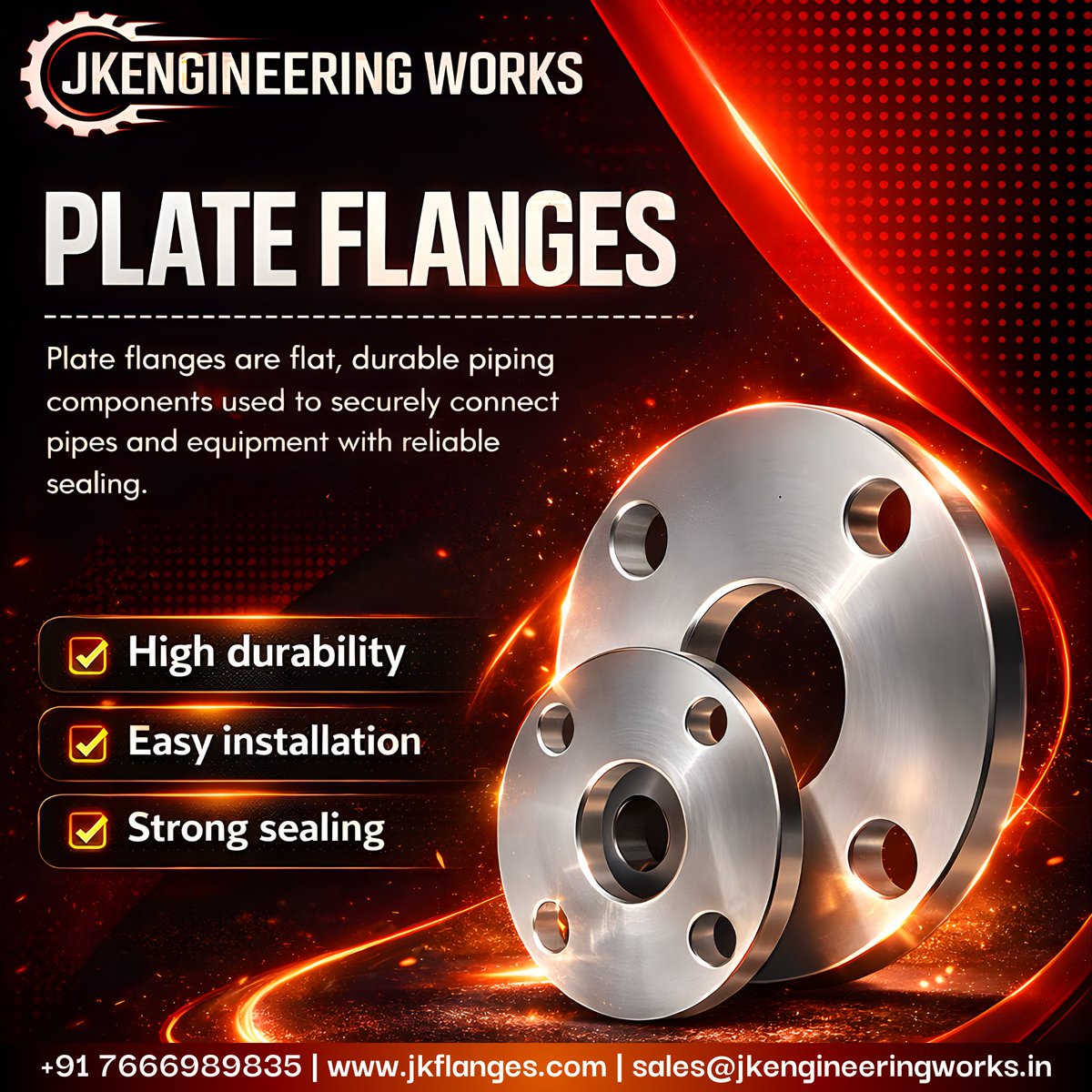 JKENGINEERINGW2's tweet image. Plate Flanges by JK Engineering Works
High-quality plate flanges designed for durability, 
📞 +91 76669 89835
🌐 jkflanges.com
📧 sales@jkengineeringworks.in

#PlateFlanges #FlangeManufacturer #EngineeringWorks #IndustrialManufacturing #PipeFittings #MadeInIndia